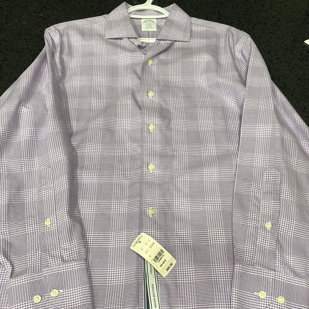 Men’s Brooks Brothers regent fit purple dress shirt NWT size 15 1/2 - 32/33